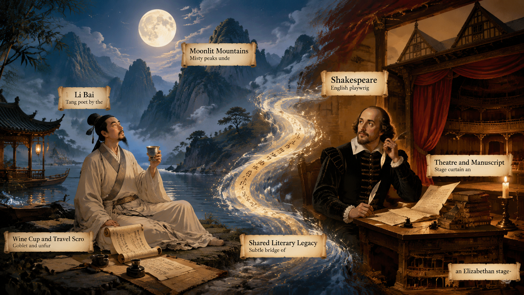 Li Bai and Shakespeare comparison real generated demo