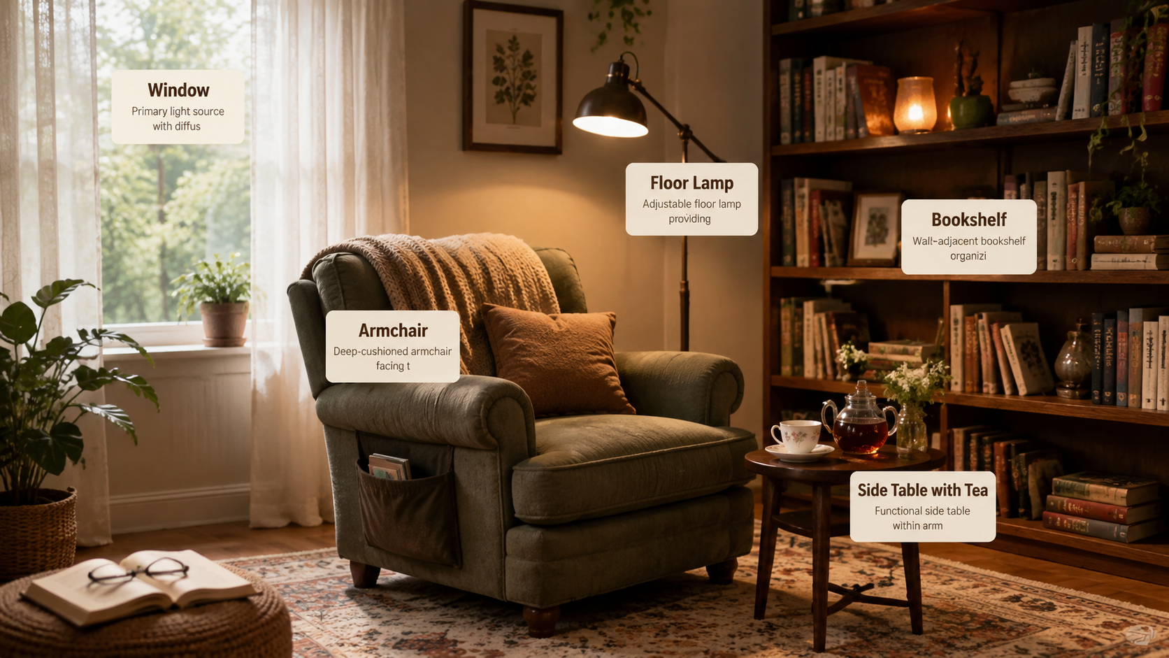 Sunny reading nook real generated demo